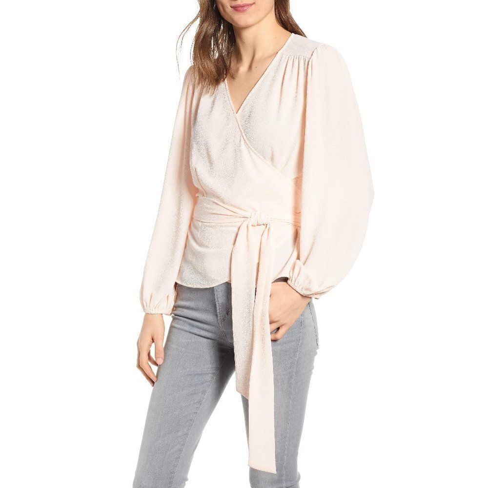 CHELSEA28 wrap top pink wood XS NWT